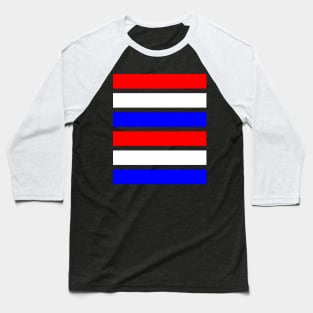 Red, White, Blue Bars (Horizontal) Baseball T-Shirt